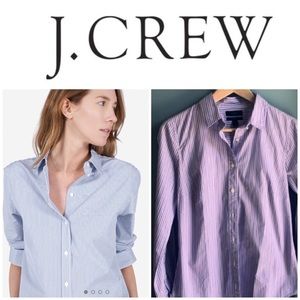 J CREW botton down striped t- shirt
